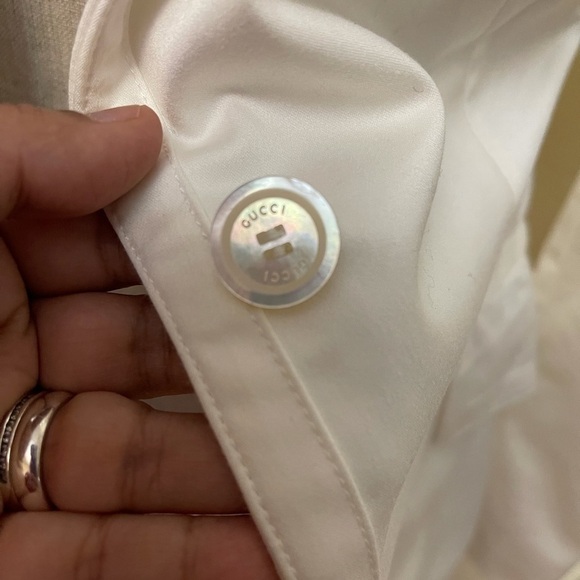 GUCCI cotton-blend unlined pants and suit in white - Picture 4 of 16